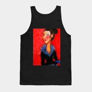 Young lady with azure wood Tank Top